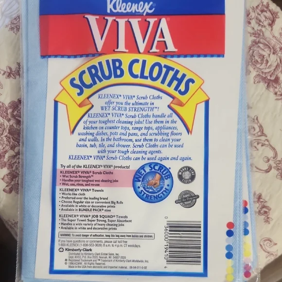Vintage Kleenex Viva Scrub Cloths Two 6 Pack - 1996 NOS Sealed - Picture 6 of 7